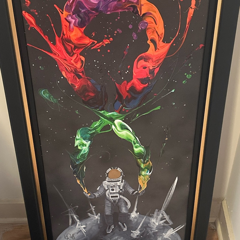 Abstract Astronaut Art with Vibrant Colors